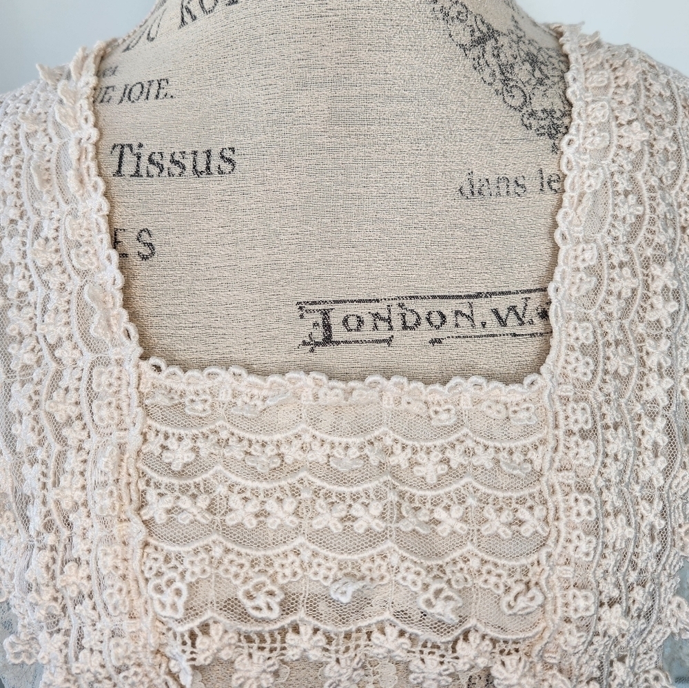 60s Antique lace lingerie dress - Picture 5 of 8
